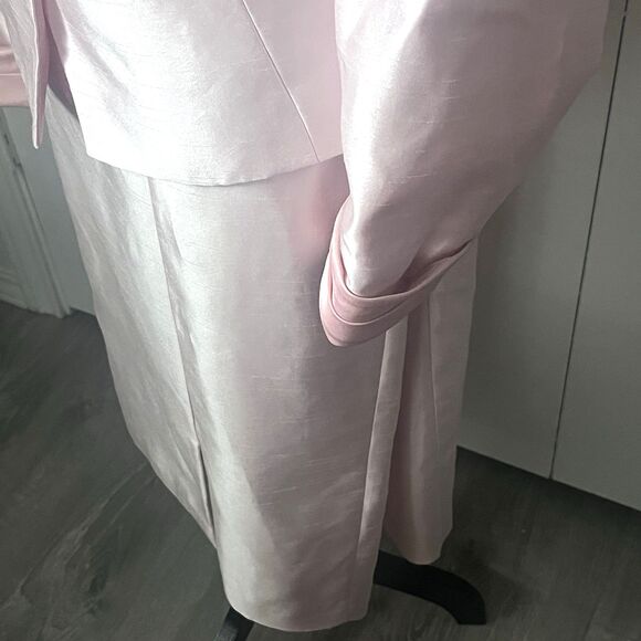 Elite Champagne 3-Pc Skirt Suit Shoulder‎ Ruffle Rhinestone C-Button Closure - Picture 9 of 13